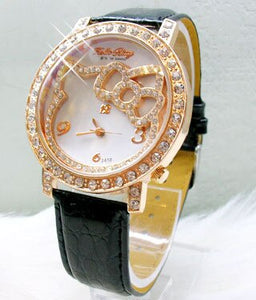 Luxury Brand Hello Kitty Rhinestone Wristwatch 2019