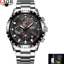 Load image into Gallery viewer, LIGE Watch Men Fashion Sport Quartz Waterproof