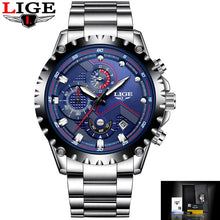 Load image into Gallery viewer, LIGE Watch Men Fashion Sport Quartz Waterproof