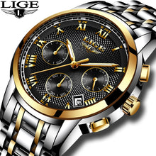 Load image into Gallery viewer, LIGE Watch Men Fashion Sports Quartz Full Steel Business Waterproof