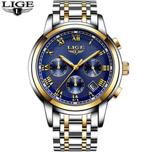 Load image into Gallery viewer, LIGE Watch Men Fashion Sports Quartz Full Steel Business Waterproof