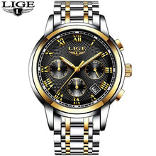 Load image into Gallery viewer, LIGE Watch Men Fashion Sports Quartz Full Steel Business Waterproof