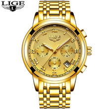 Load image into Gallery viewer, LIGE Watch Men Fashion Sports Quartz Full Steel Business Waterproof
