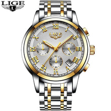 Load image into Gallery viewer, LIGE Watch Men Fashion Sports Quartz Full Steel Business Waterproof