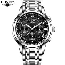 Load image into Gallery viewer, LIGE Watch Men Fashion Sports Quartz Full Steel Business Waterproof