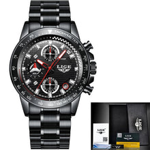 Load image into Gallery viewer, LIGE Men Watches Top Brand Luxury Full Steel Waterproof