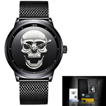 Load image into Gallery viewer, Men 3D Skull Watch LIGE Waterproof Creative Clock