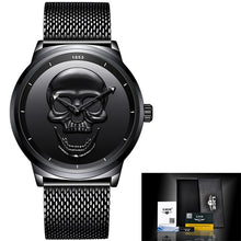 Load image into Gallery viewer, Men 3D Skull Watch LIGE Waterproof Creative Clock