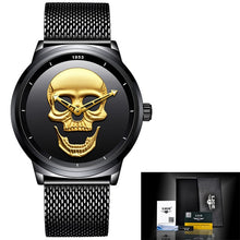 Load image into Gallery viewer, Men 3D Skull Watch LIGE Waterproof Creative Clock