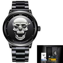 Load image into Gallery viewer, Men 3D Skull Watch LIGE Waterproof Creative Clock