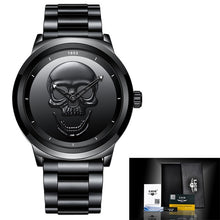 Load image into Gallery viewer, Men 3D Skull Watch LIGE Waterproof Creative Clock
