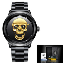 Load image into Gallery viewer, Men 3D Skull Watch LIGE Waterproof Creative Clock