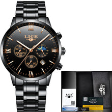 Load image into Gallery viewer, LIGE Watch Famous Men Fashion Waterproof Watch Relogio Masculino