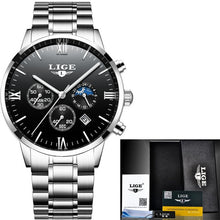 Load image into Gallery viewer, LIGE Watch Famous Men Fashion Waterproof Watch Relogio Masculino