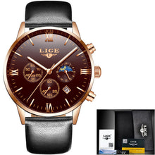 Load image into Gallery viewer, LIGE Watch Famous Men Fashion Waterproof Watch Relogio Masculino
