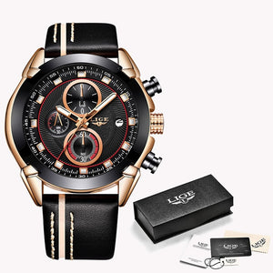 New 2019 LIGE Mens Watches All Steel Waterproof Chronograph Relogio Masculino